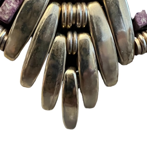 Lavender Bib Necklace - Etsy Vintage Natural Stone Bib‎ Necklace Collana Lavender